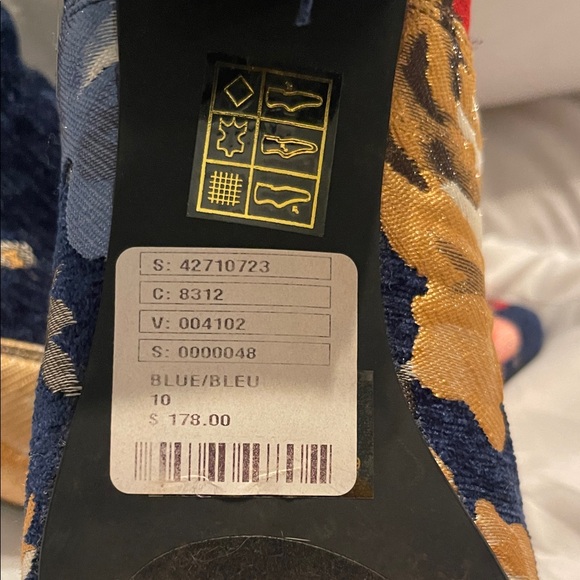 Jeffrey Campbell Navy Floral Heeled Boots - Picture 7 of 8